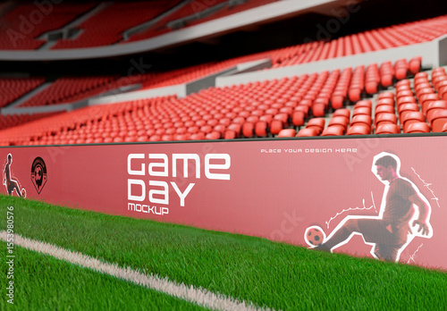 Soccer Stadium Advertising Banner Mockup