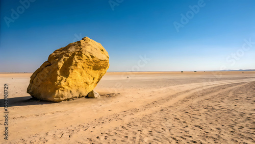 Desert landscape with rock formation and clear blue sky scenic travel adventure destination photography