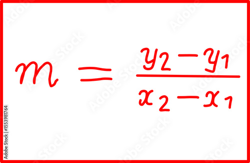 gradient line slope mathematical formula. analytical geometry, point coordinates and distance