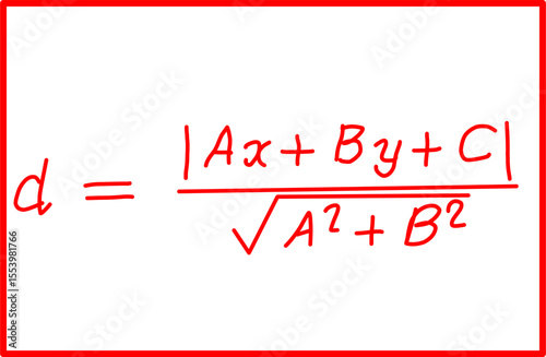 mathematical formula for distance from point to line. analytical geometry, point coordinates and distance