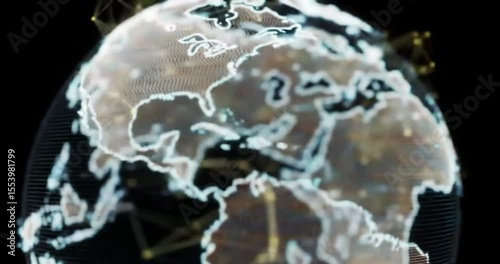 Global business concept with an illuminated blue earth globe on contrasting white and black backgrounds illustrating interconnected world energy