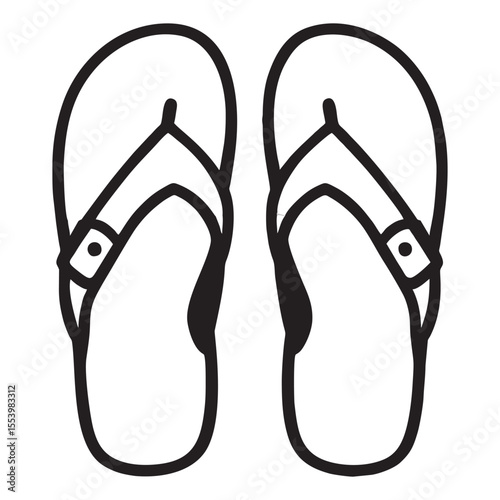 Silhouette image of sandals on white background