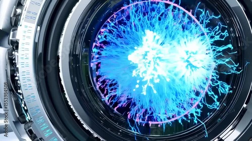 Futuristic portal with plasma effect, energy core visual, technology backdrop footage