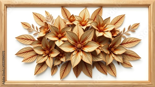 wooden textured floral beauty with a frame