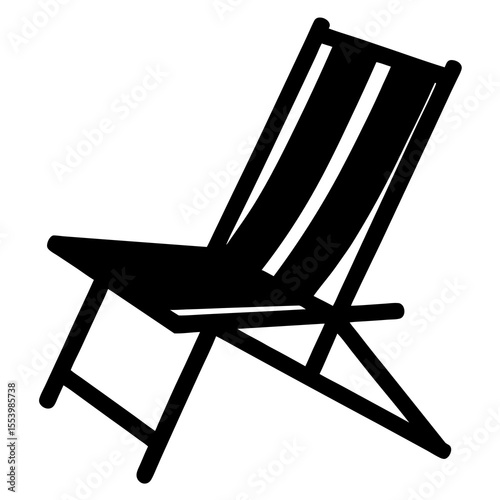 Black silhouette of a beach chair for relaxing in the summer sun