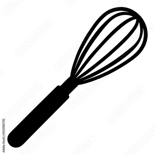 Black and White Whisk Illustration for Baking and Cooking Designs