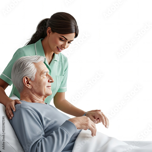 Compassionate Care Nurse Supporting an Elderly Patient