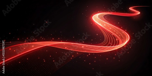 Red Glowing Trail Abstract Light Pattern Background