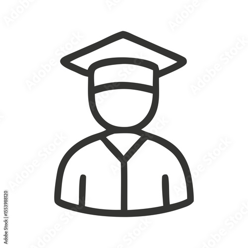 A formal and elegant single icon vector representing a commencement ceremony. Ideal for academic platforms, educational branding, and graduation-related communications.
