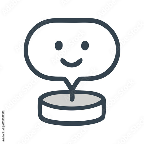 A friendly and minimal single icon vector symbolizing a smart assistant, suitable for virtual assistant platforms, AI chatbots, and digital user interfaces.  
