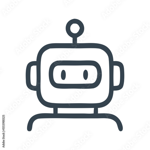 A futuristic single icon vector showing robotic process automation (RPA). Perfect for intelligent workflow illustrations, enterprise software, and digital robotics design.  

