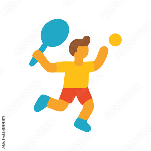 A playful colored icon vector representing outdoor summer fun, suitable for seasonal campaigns, youth programs, recreational graphics, or family holiday promotions. Features bold, cheerful colors