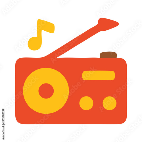 A cheerful colored icon vector symbolizing summer music, perfect for festival flyers, playlist covers, tropical music branding, or seasonal entertainment content. Features warm and energetic tones.  
