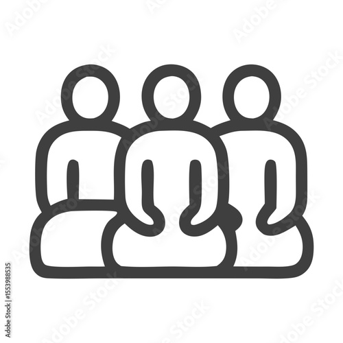 A symbolic single icon vector representing an Islamic gathering, perfect for visuals on community prayers, Hajj congregations, or Eid events. Ideal for apps, posters, and event branding.  
