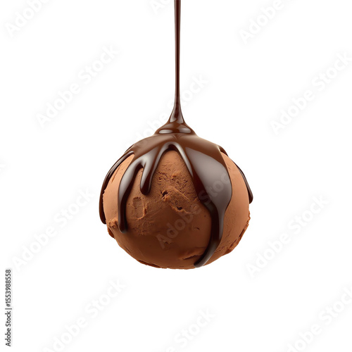 Velvety Chocolate Ice Cream Drizzle on Scoop