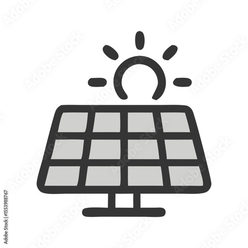 A vibrant and minimal single icon vector symbolizing solar power. Great for solar panel providers, clean energy campaigns, and sustainability presentations.  
