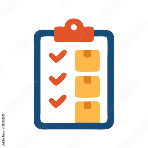 A minimal and clear single icon vector representing a task checklist, ideal for supply chain planning, logistics operations, productivity dashboards, or management tools.  