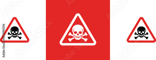 Danger Poison Warning Sign, Skull Crossbones Symbol, Hazardous Material Alert, Toxic Substance Icon, Safety Precaution, Harmful Chemical Indicator, Health Risk Notification, Death Hazard Mark.