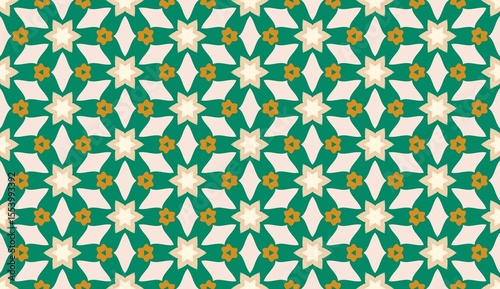 Abstract star seamless geometric pattern wallpaper for vintage textile design