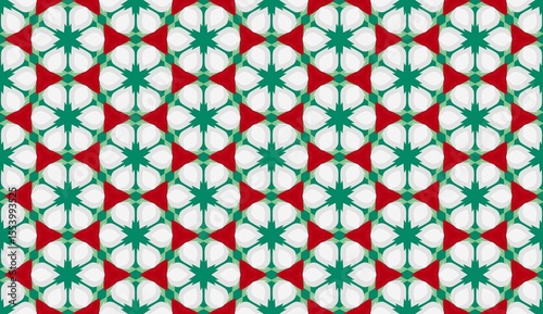 Seamless geometric pattern with Christmas trees in a circle, decorative vintage style for wallpaper design and wrapping paper.