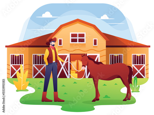 Horse Stable Illustration