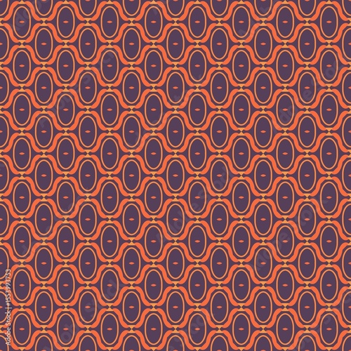 Seamless pattern, featuring abstract circles and a floral vintage swirl, designed for textiles, wallpaper, or decorative backdrops