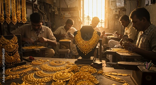 Golden Hands: Artisans Craft Exquisite Jewelry in a Sun-Drenched Workshop