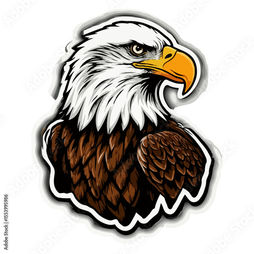 Bald eagle portrait with sharp gaze and detailed feathers  