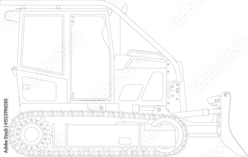 Dozer is a type of heavy equipment used for construction. Dozers are used to push, dig or pull materials such as sand, soil, rocks and others. trator Artwork	