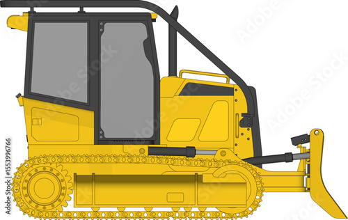 Dozer is a type of heavy equipment used for construction. Dozers are used to push, dig or pull materials such as sand, soil, rocks and others. trator Artwork	