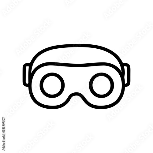 Minimalist Line Art Goggles Protection Outline Accessory Symbol Icon Design