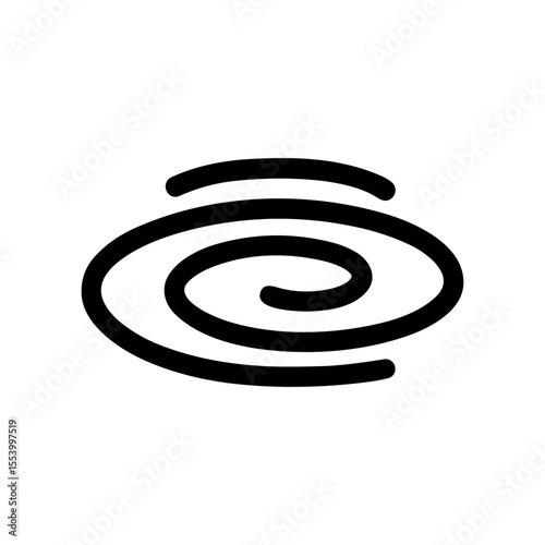 Simple Outline Galactic Spiral Shape Symbolic Sign Design Element Icon