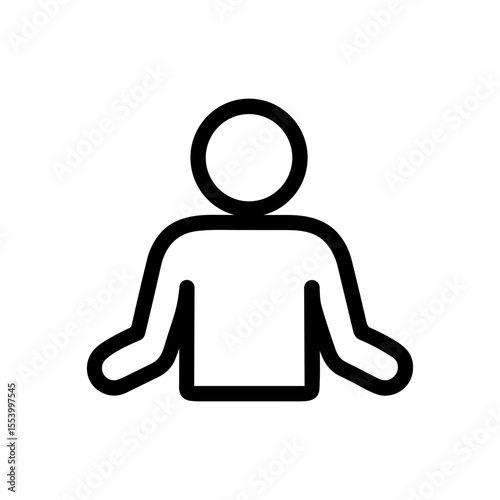 Simple Lineart Man with Open Arms Style Human Silhouette Icon