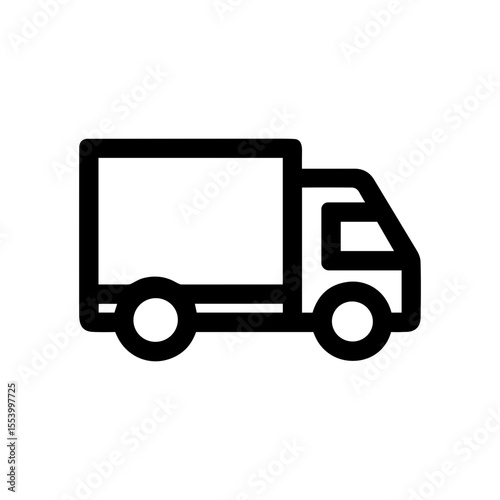 Simple Outline Transport Truck Icon Style Illustrative Design Element