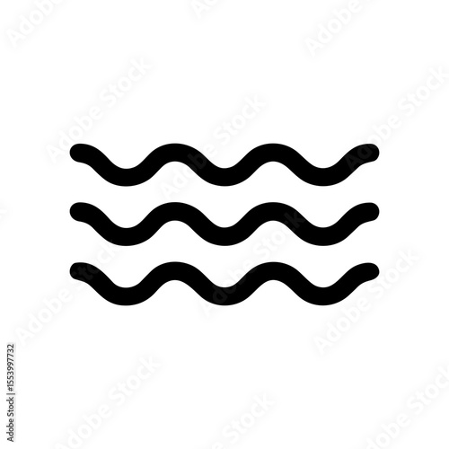 Simple Outline Wavy Line Water Graphic Shape Element Icon