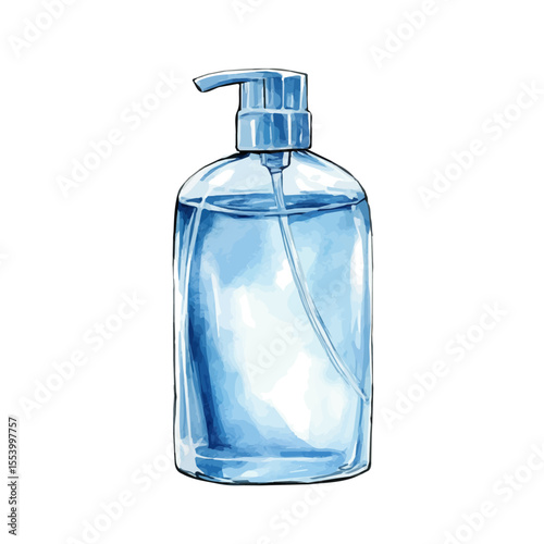 Body Wash, watercolor vector, isolated on a white background.