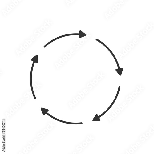 5つの矢印で構成されたサイクルやプロセスを表すベクターアイコン（循環・ループ・フロー）