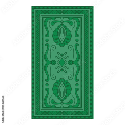 Green Geometric Runner Rug