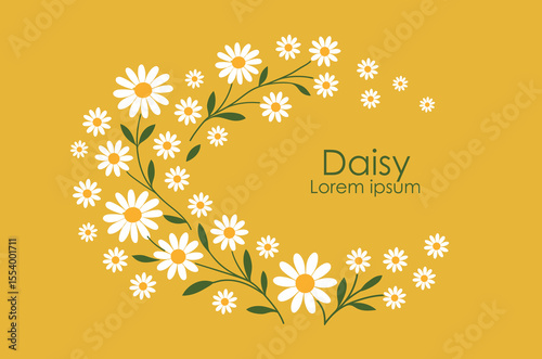 Daisy Flower Flat Design for Greeting Cards, Decoration, Stickers, Packaging, Fabric and Digital Art Projects