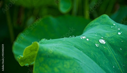 蓮の葉に溜まった水滴