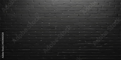 Dark, grunge-textured black brick wall surface with an old, rough, concrete block pattern