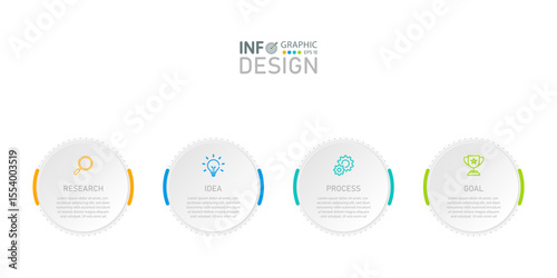Infographic with icons, 4 steps, business concept of infographics, can be used for infographics, flow charts, presentations, websites, banners, print media.
