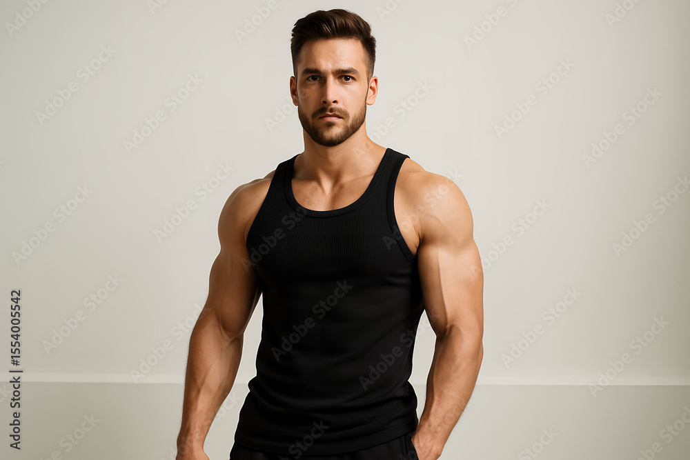 Fototapeta premium muscular young man posing in studio