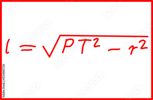 mathematical formula for the length of a tangent line from a point to a circle. analytic geometry of a circle