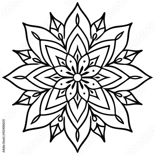 Leafy Watercolor Mandala Art