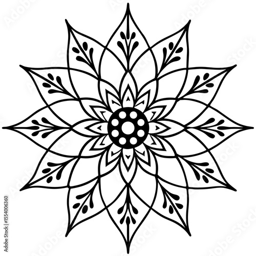 Leafy Watercolor Mandala Art