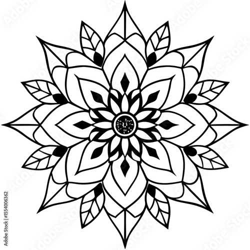 Leafy Watercolor Mandala Art