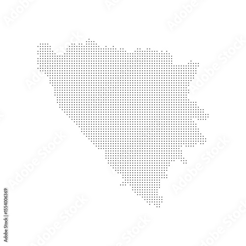 bosnia and herzegovina dotted halftone map vector illustration. bosnia geographic map on a white background for banner, website, infographic, education	