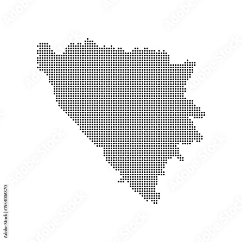 bosnia and herzegovina dotted halftone map vector illustration. bosnia geographic map on a white background for banner, website, infographic, education	
