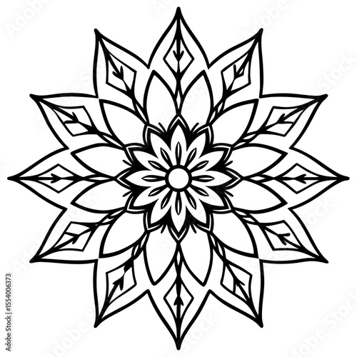 Leafy Watercolor Mandala Art